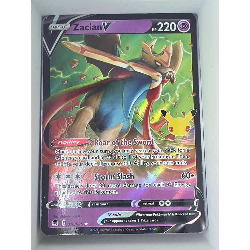 Zacian V 016/025 Holo V Rare Celebrations Pokemon Holo Near Mint